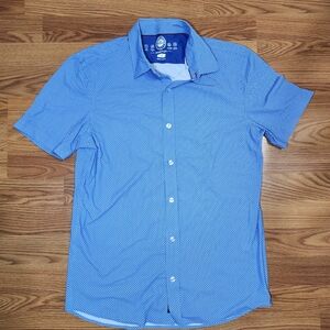 Flag & Anthem MadeFlex Polo Mens Sz S Blue Performance Stretch Golf Shirt
